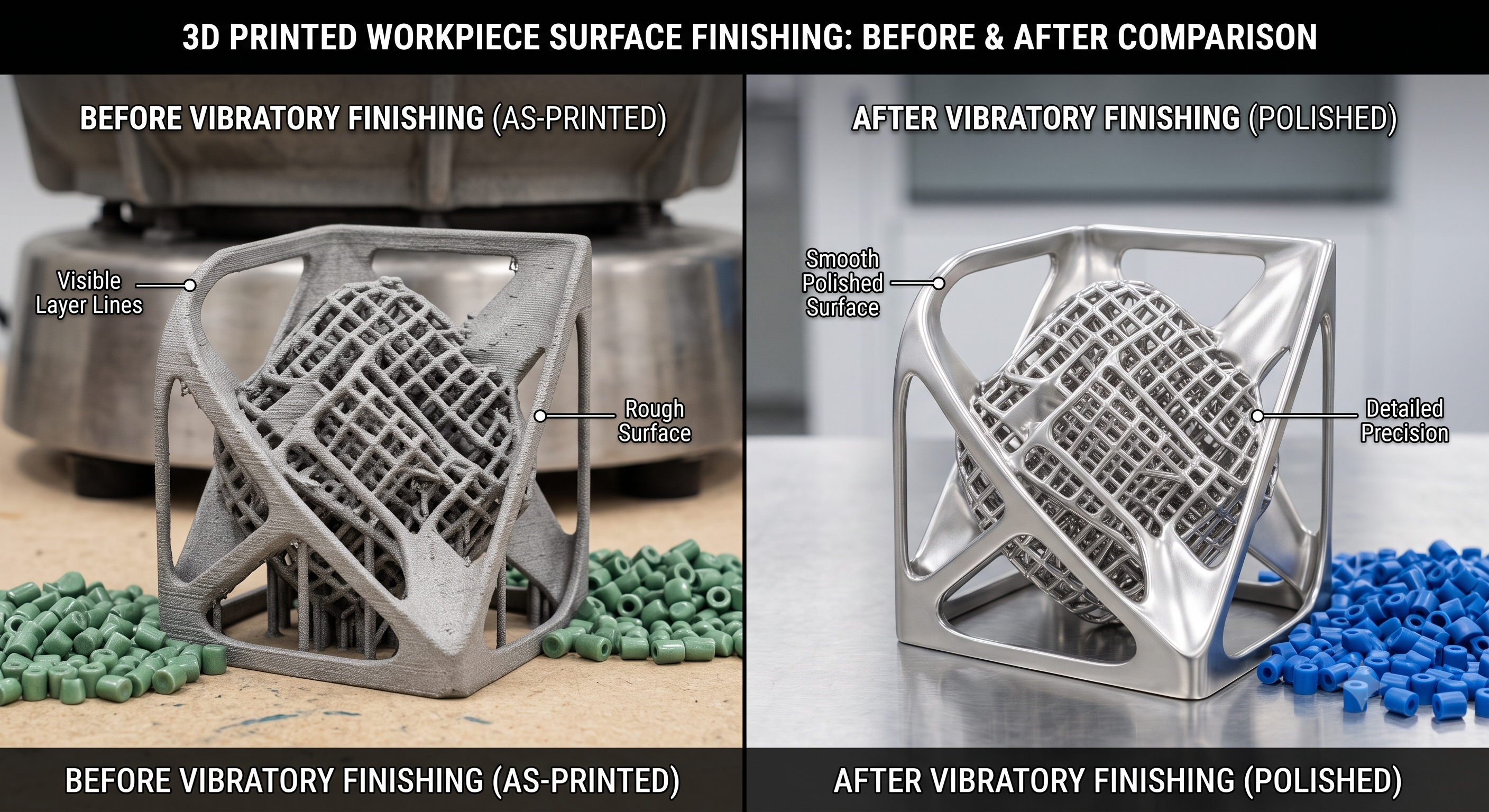 3D Printed Parts Finishing: Vibratory Post-Processing for Batch Production