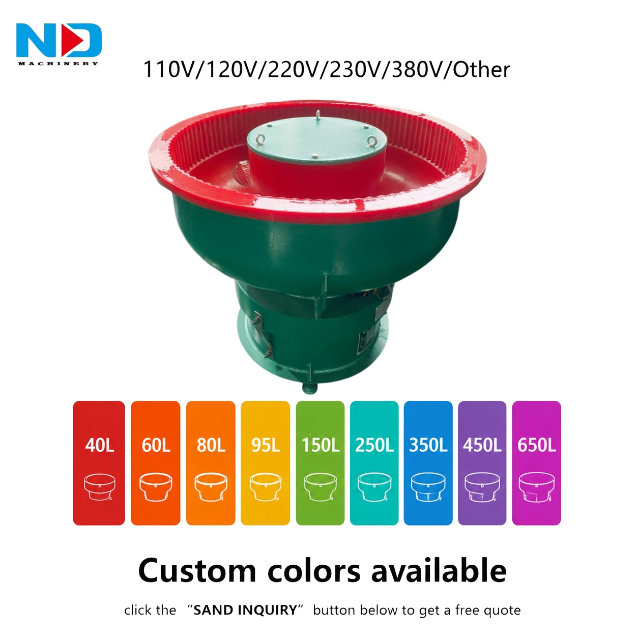 Vibratory Polishing Machine - Heavy Duty Bowl for Metal Parts Deburring