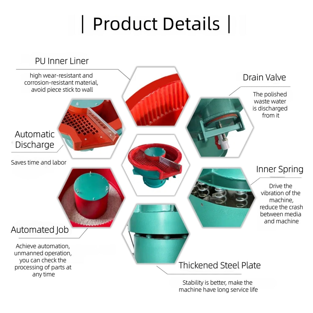 Vibratory Polishing Machine - Heavy Duty Bowl for Metal Parts Deburring
